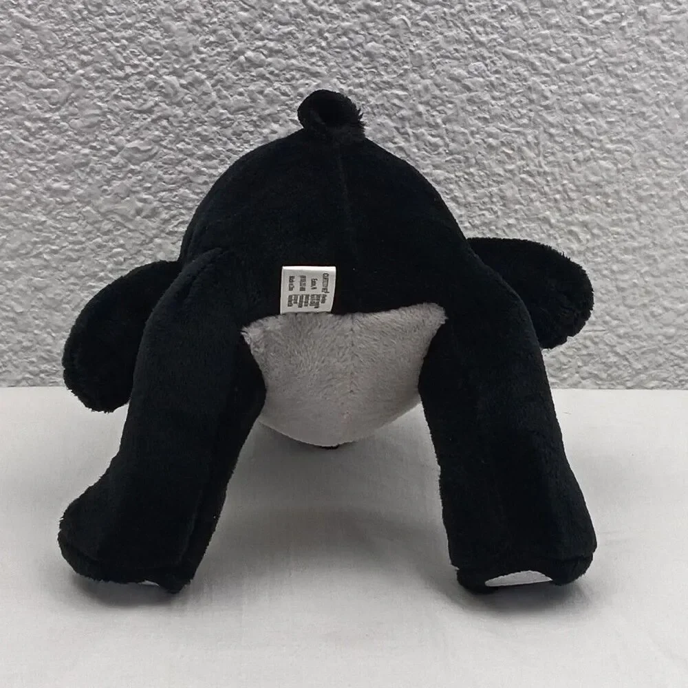 Swing Kingdom Logo Bear Advertisement Plush Black White Silver Paws Stuffed Rare